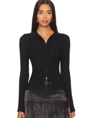 More To Come Brandy Button Front Sweater in Black size XS